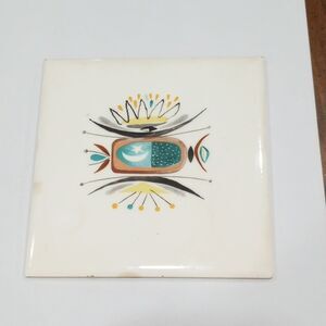 Vintage Abstract Art Wheeling 6 X 6 Ceramic Tile